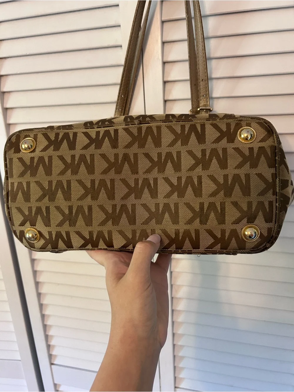 Michael Kors Brown MK Signature Shoulder Tote